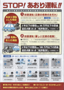 あおり運転は犯罪!免許取消!